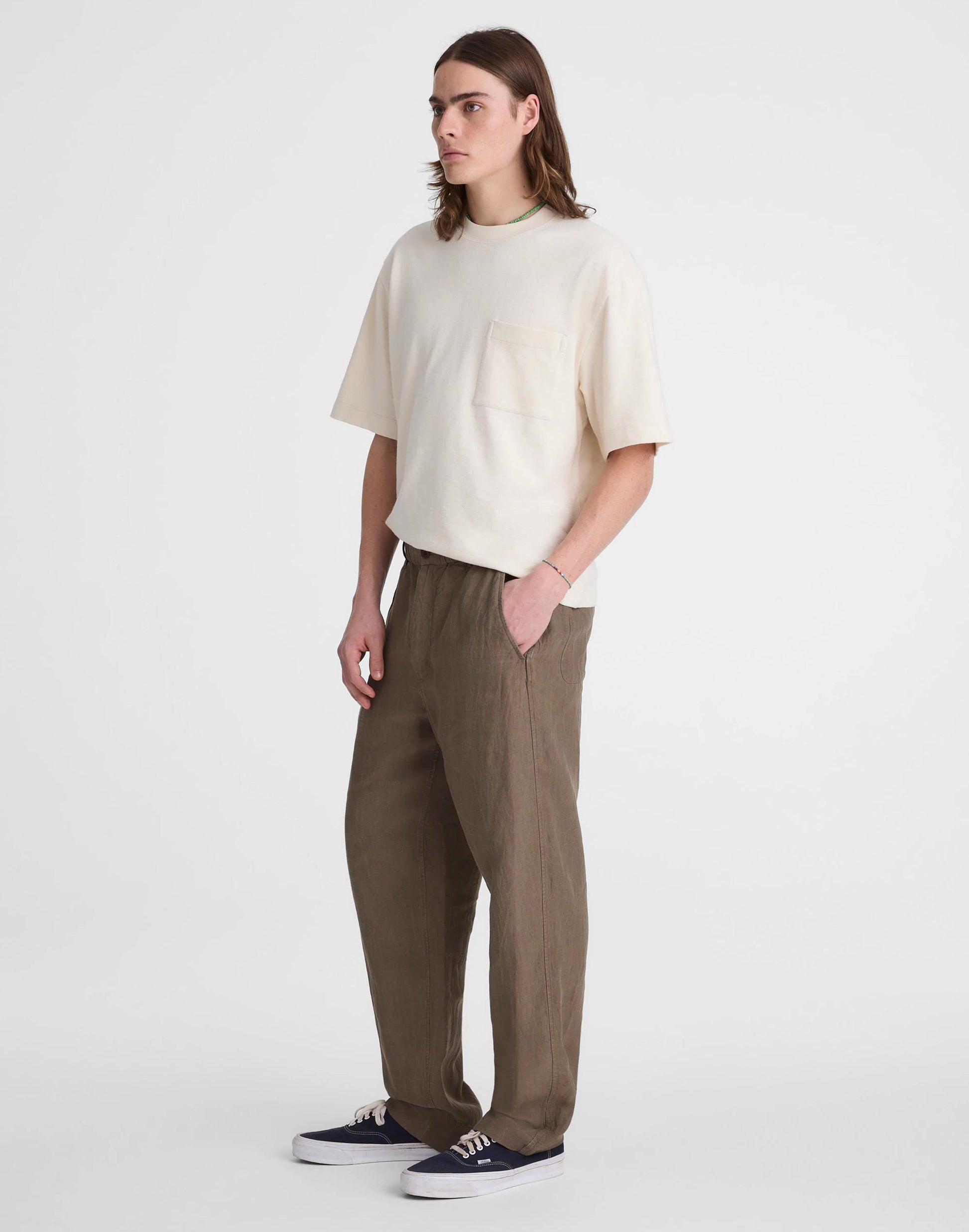 Pull-On Pant in Linen Olive | Madewell