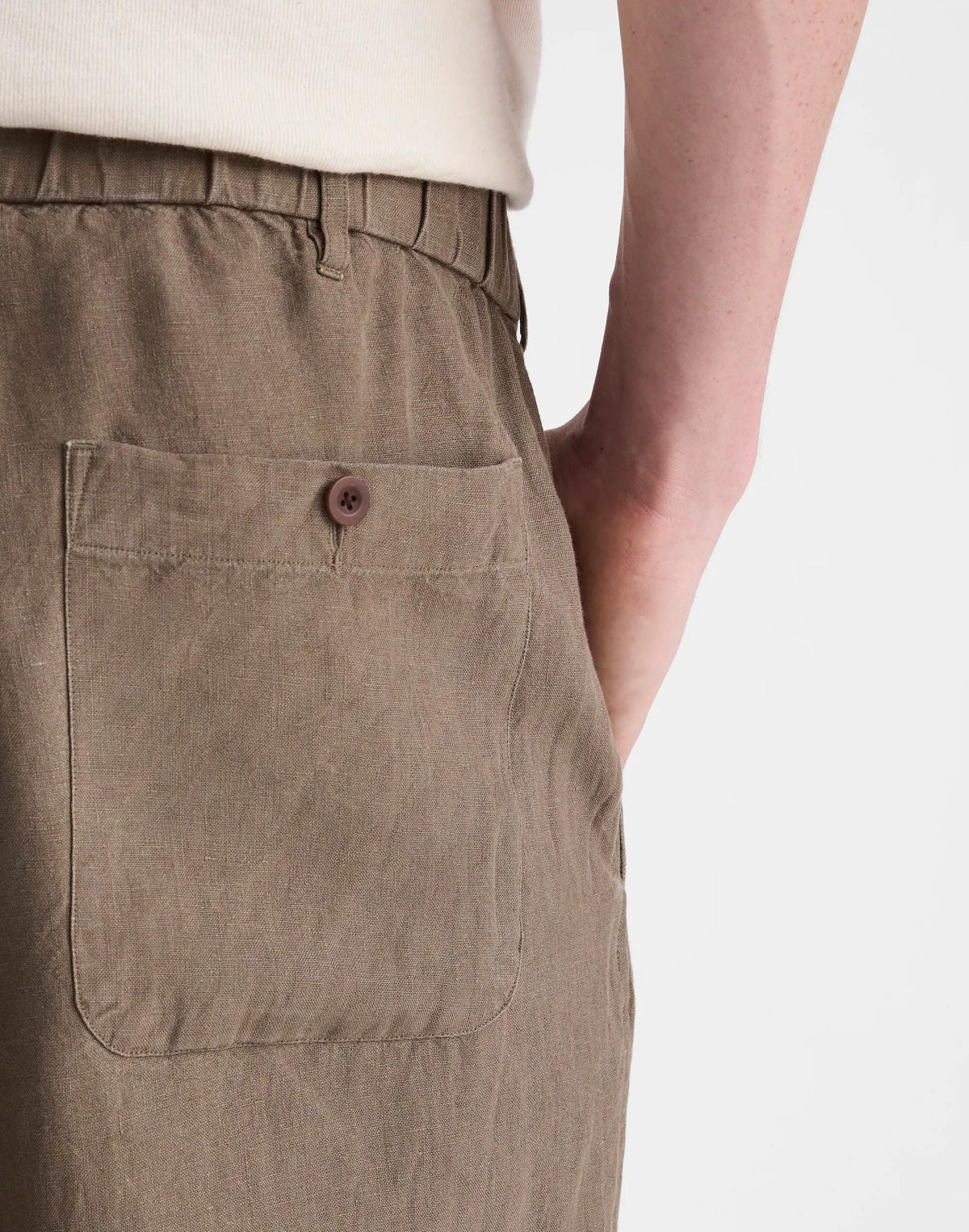 Pull-On Pant in Linen Olive | Madewell