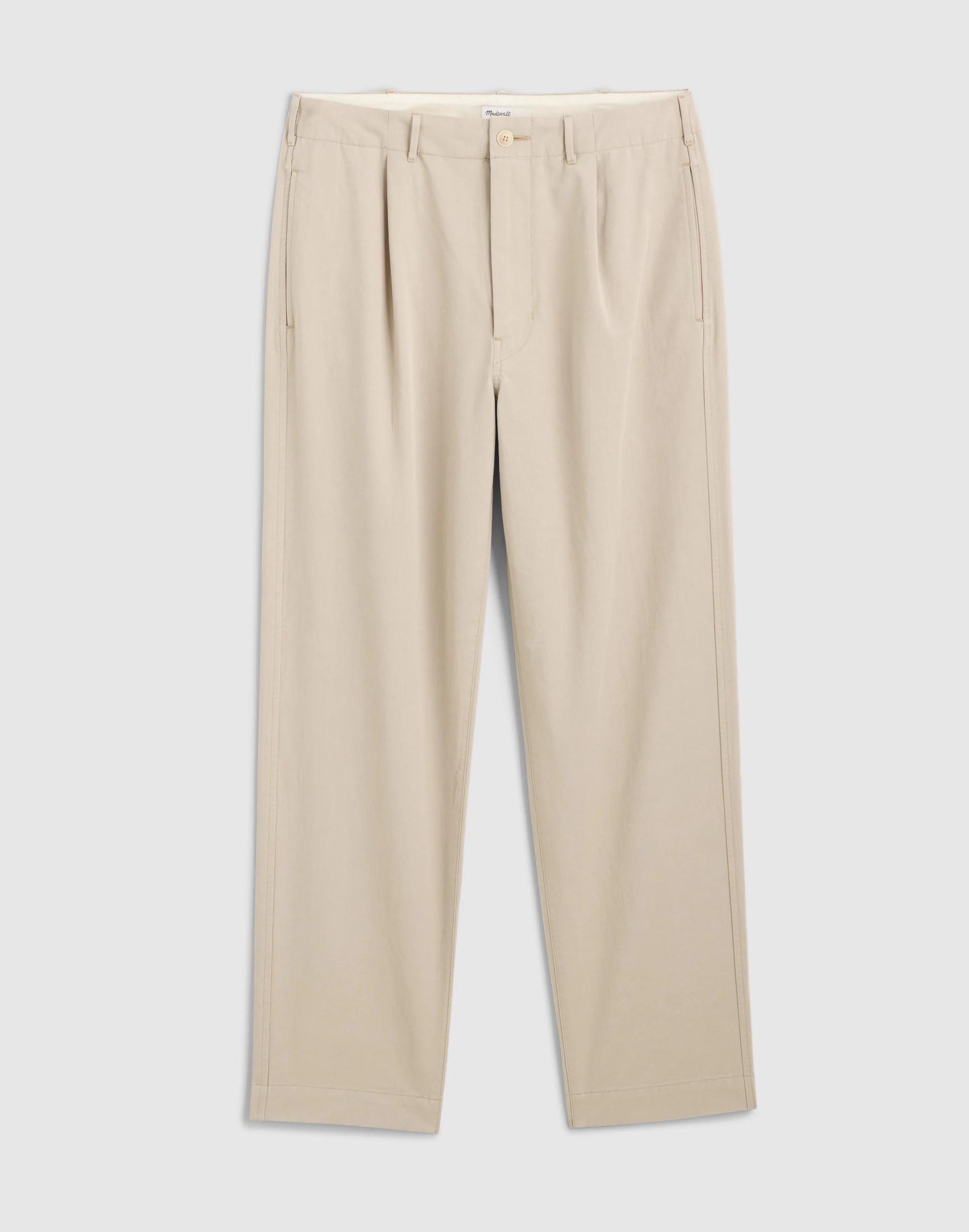 Pleated Chino Pants in Uniform Twill Toasted Cashew | Madewell