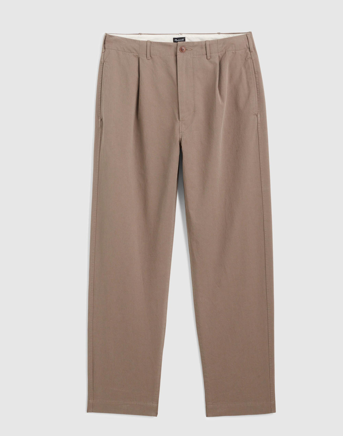 Pleated Chino Pants in Uniform Twill Dark Driftwood | Madewell