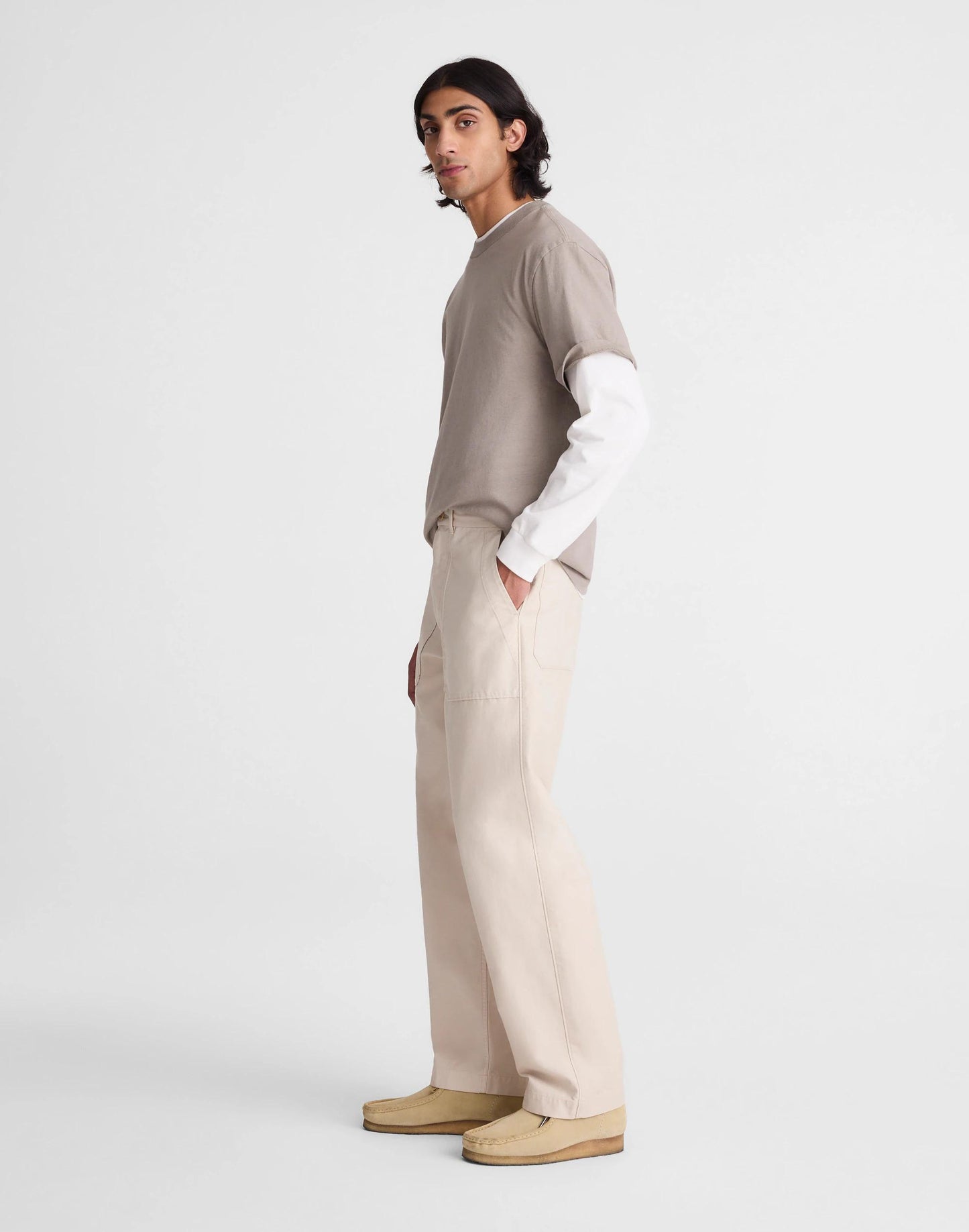 Fatigue Pants in Reverse Sateen Stone | Madewell
