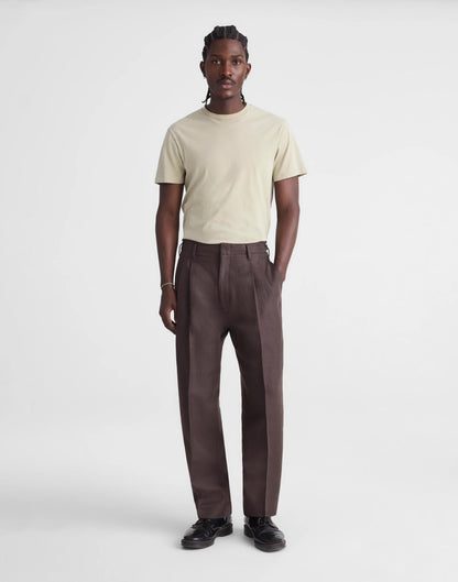Double-Pleated Trousers in Linen-Cotton Blend Dark Brown | Madewell