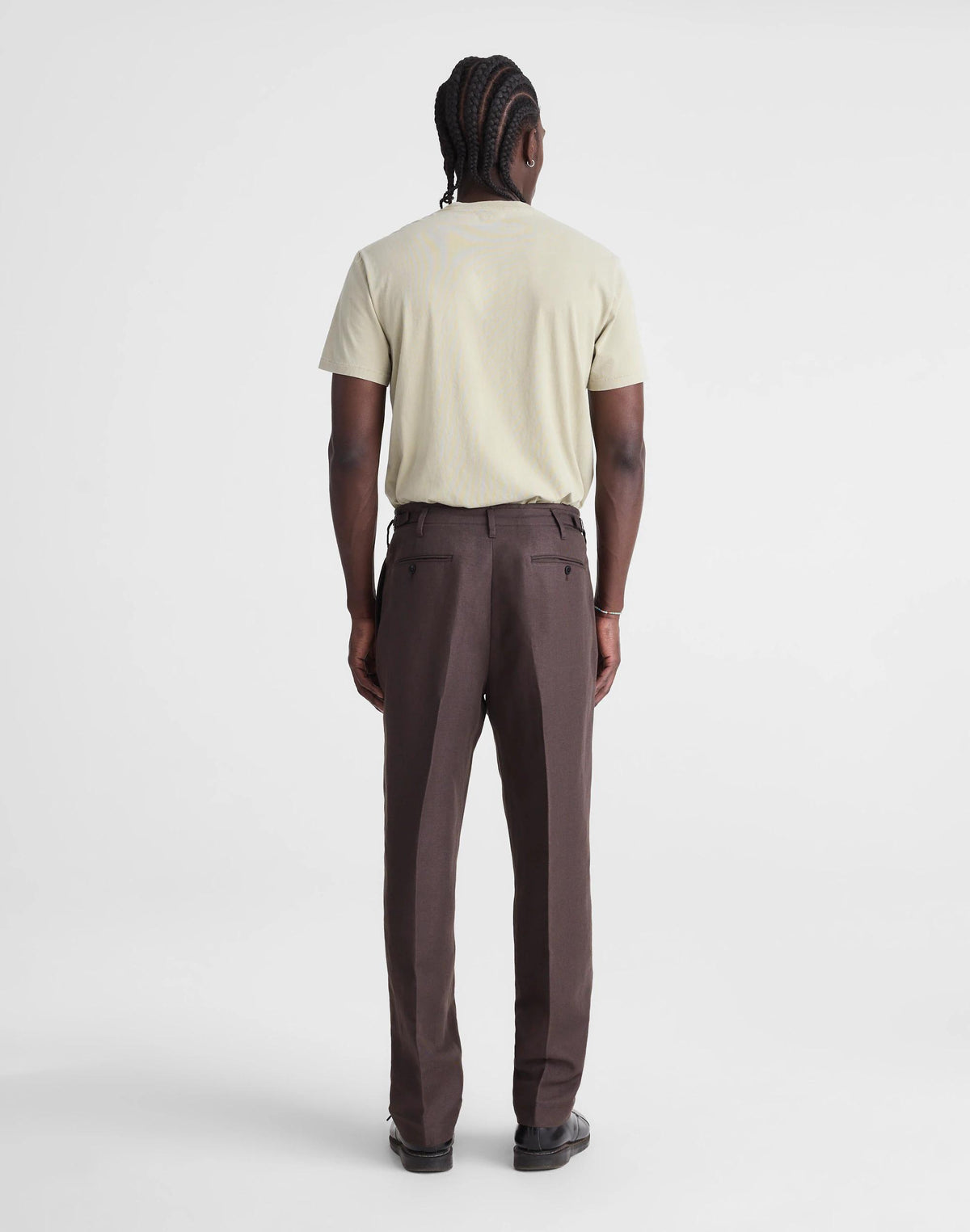 Double-Pleated Trousers in Linen-Cotton Blend Dark Brown | Madewell