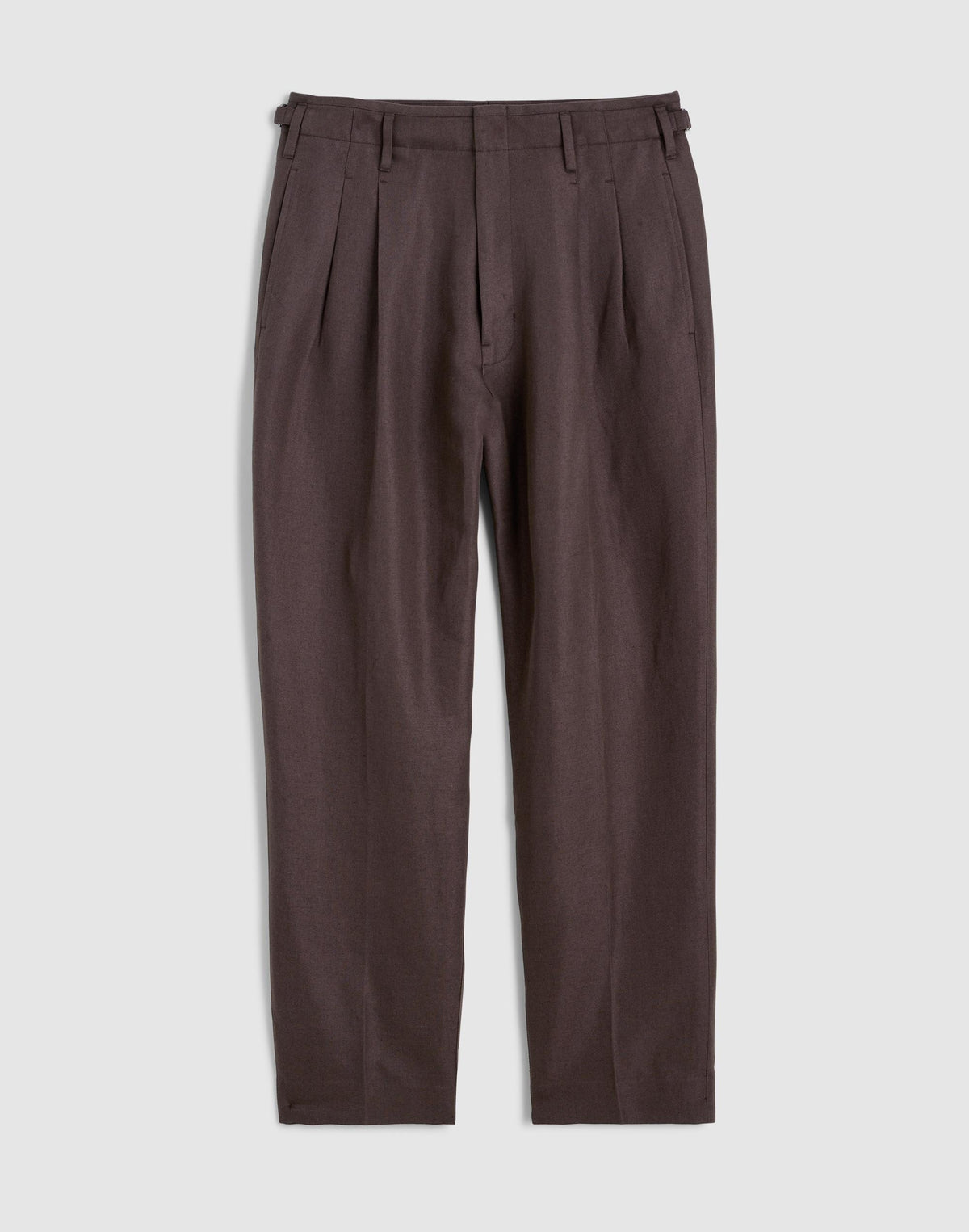 Double-Pleated Trousers in Linen-Cotton Blend Dark Brown | Madewell