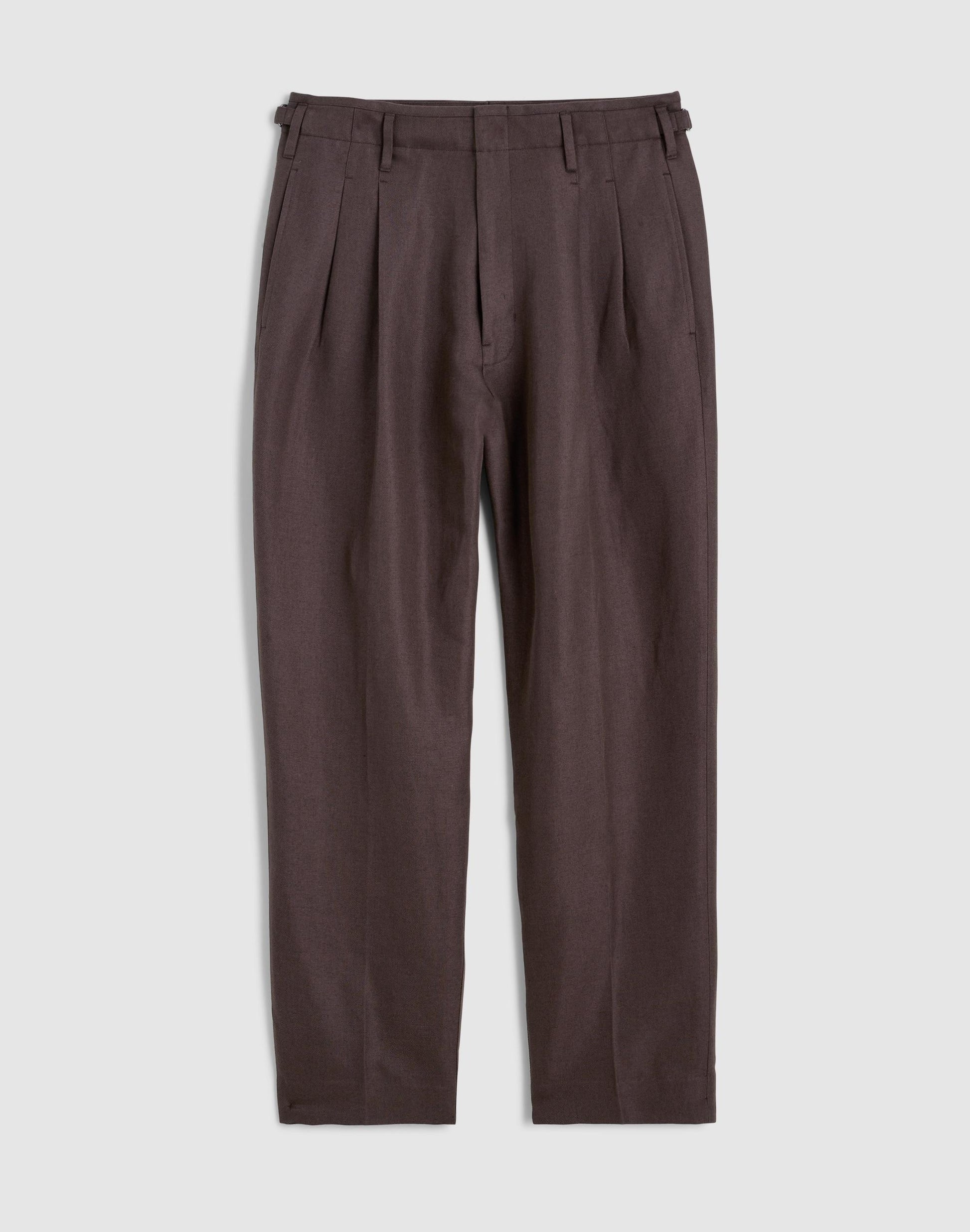 Double-Pleated Trousers in Linen-Cotton Blend Dark Brown | Madewell