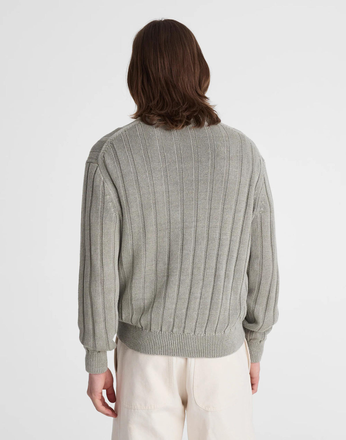 Crewneck Sweater in DuneRib Linen Light Sage | Madewell
