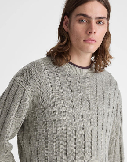 Crewneck Sweater in DuneRib Linen Light Sage | Madewell