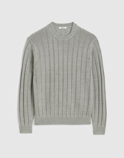 Crewneck Sweater in DuneRib Linen Light Sage | Madewell