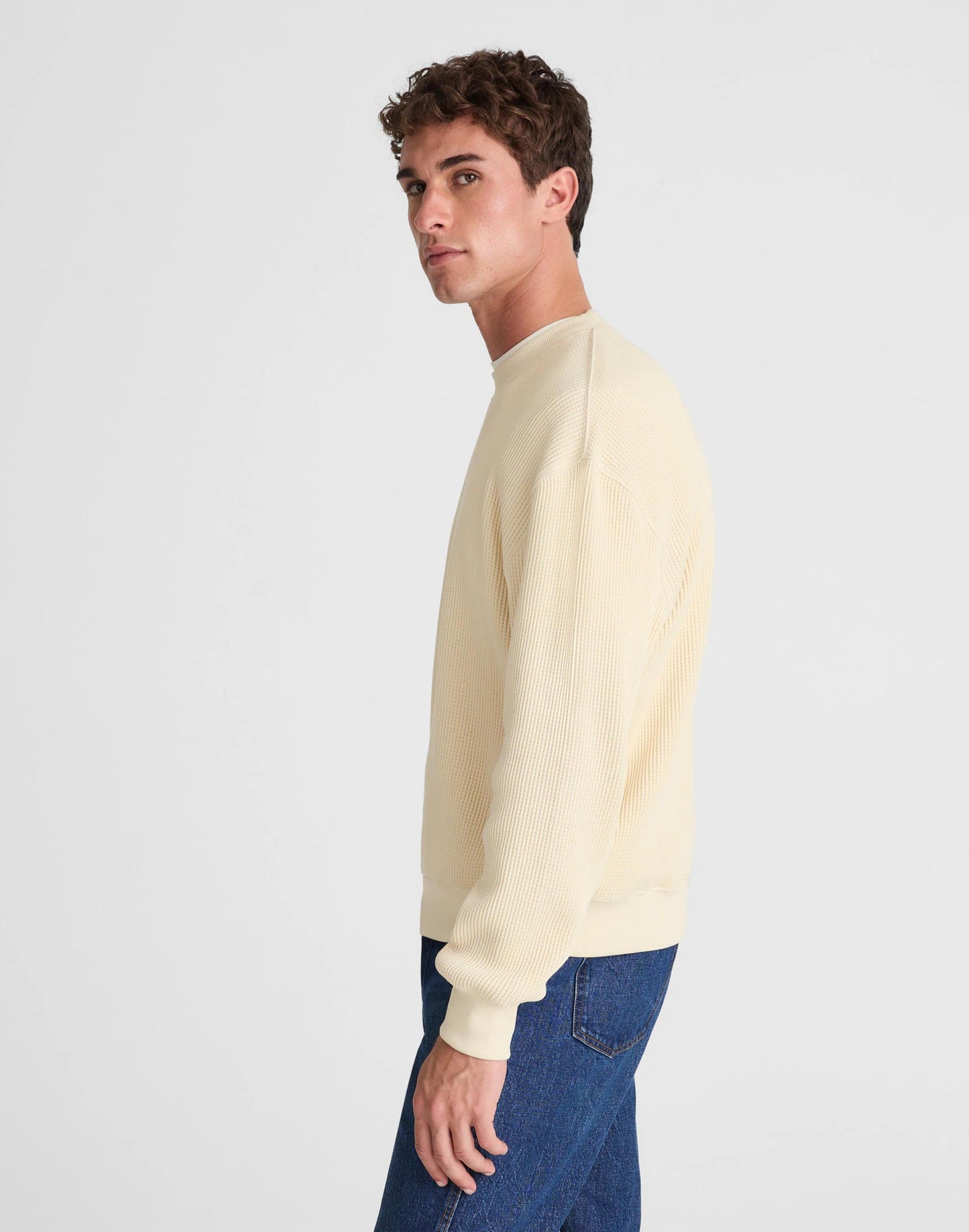 Waffle-Knit Sweatshirt Antique Cream | Madewell