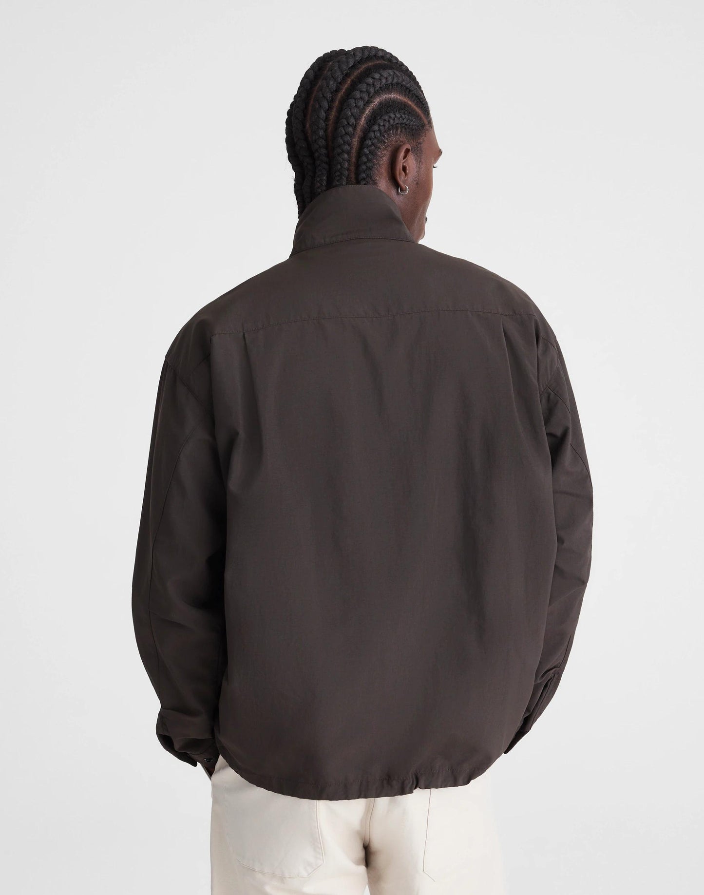 Harrington Jacket in Nylon Dark Brown | Madewell