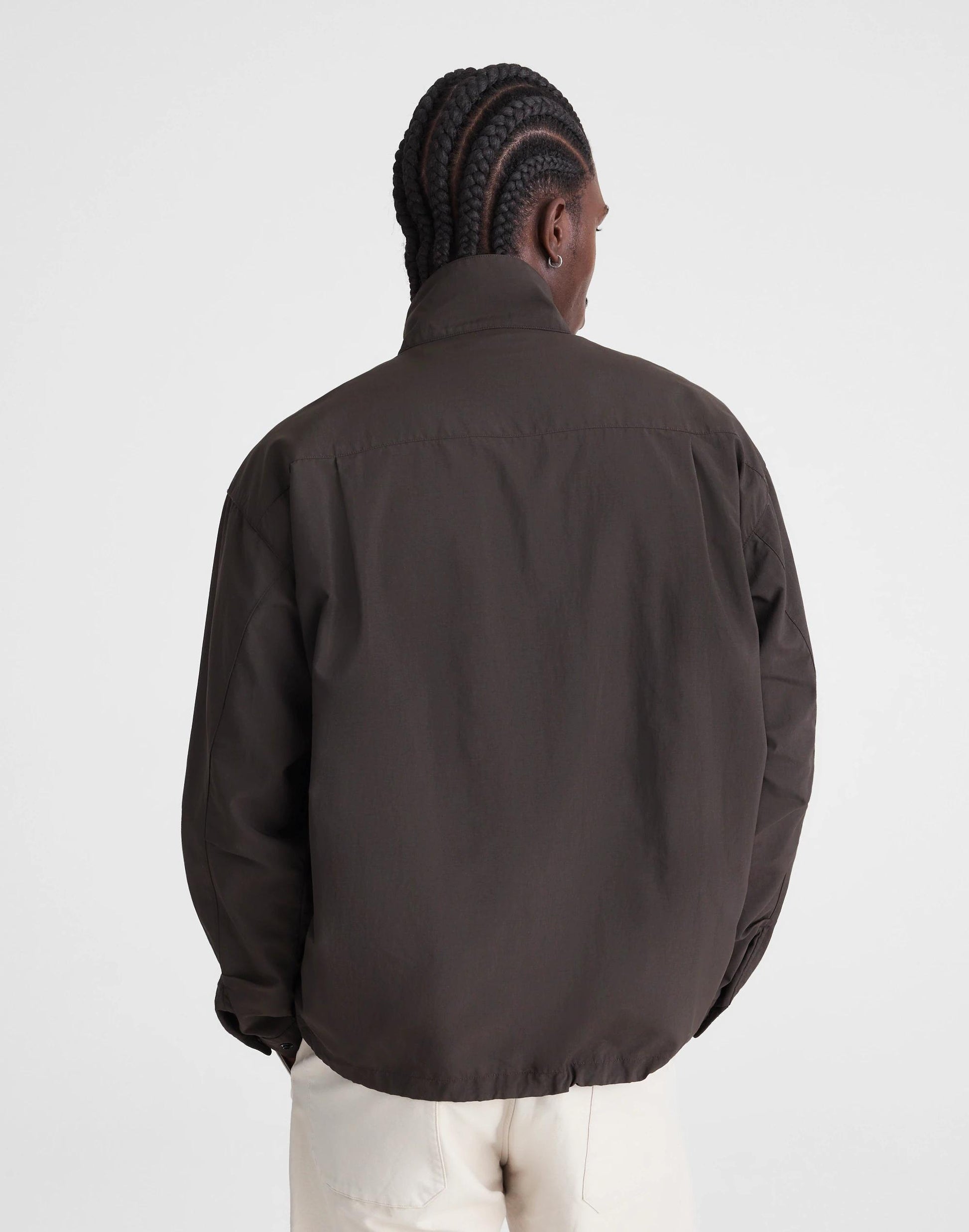 Harrington Jacket in Nylon Dark Brown | Madewell