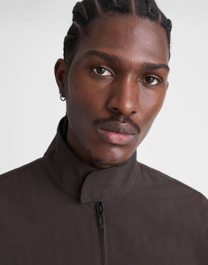 Harrington Jacket in Nylon Dark Brown | Madewell