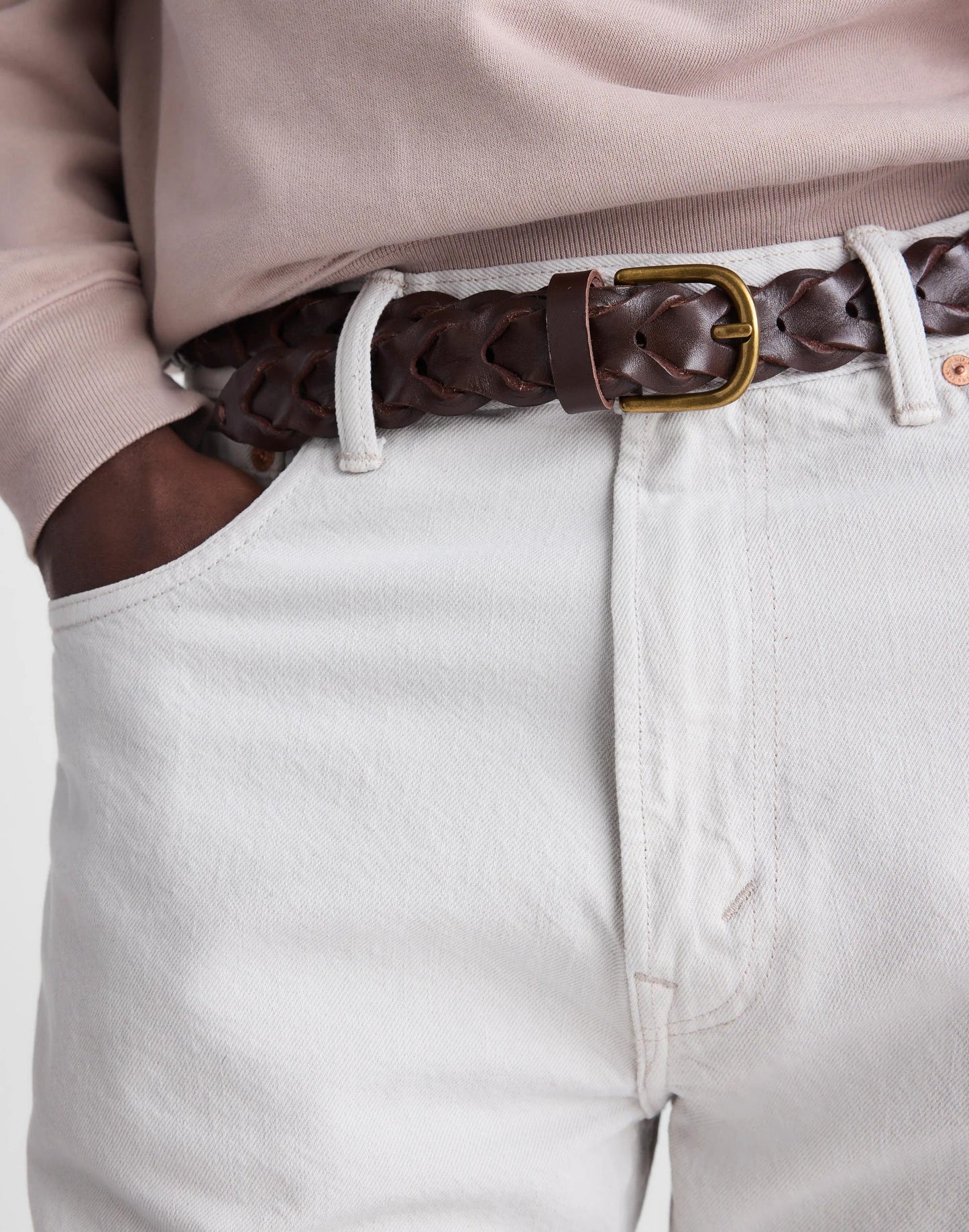 Linked Leather Belt Coffee Bean | Madewell