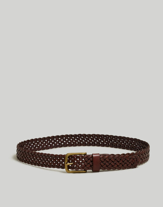 Woven Leather Belt Rich Brown | Madewell