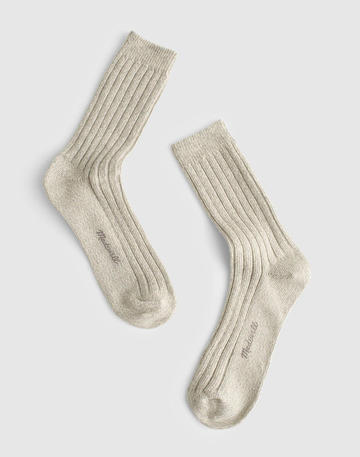 Ribbed Crew Socks in Cotton Hthr Light Grey | Madewell