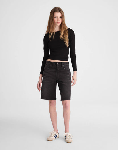 The Essex Long Baggy Short Ashen Black Wash | Madewell