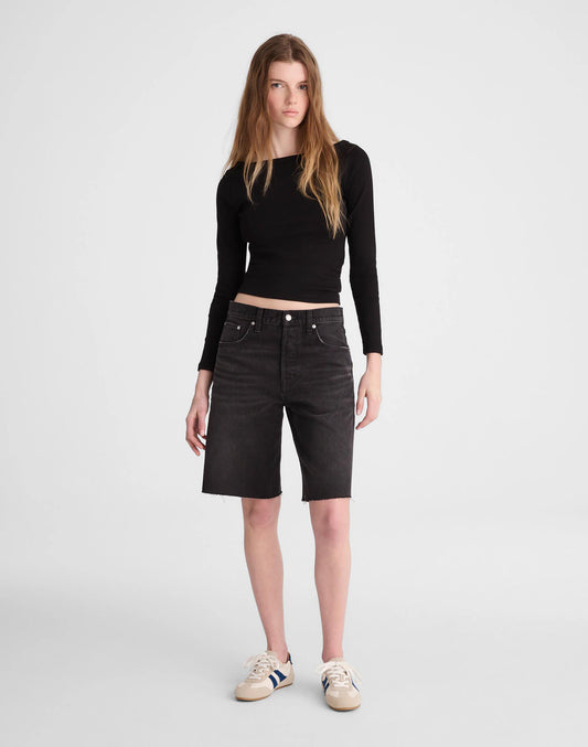 The Essex Long Baggy Short Ashen Black Wash | Madewell