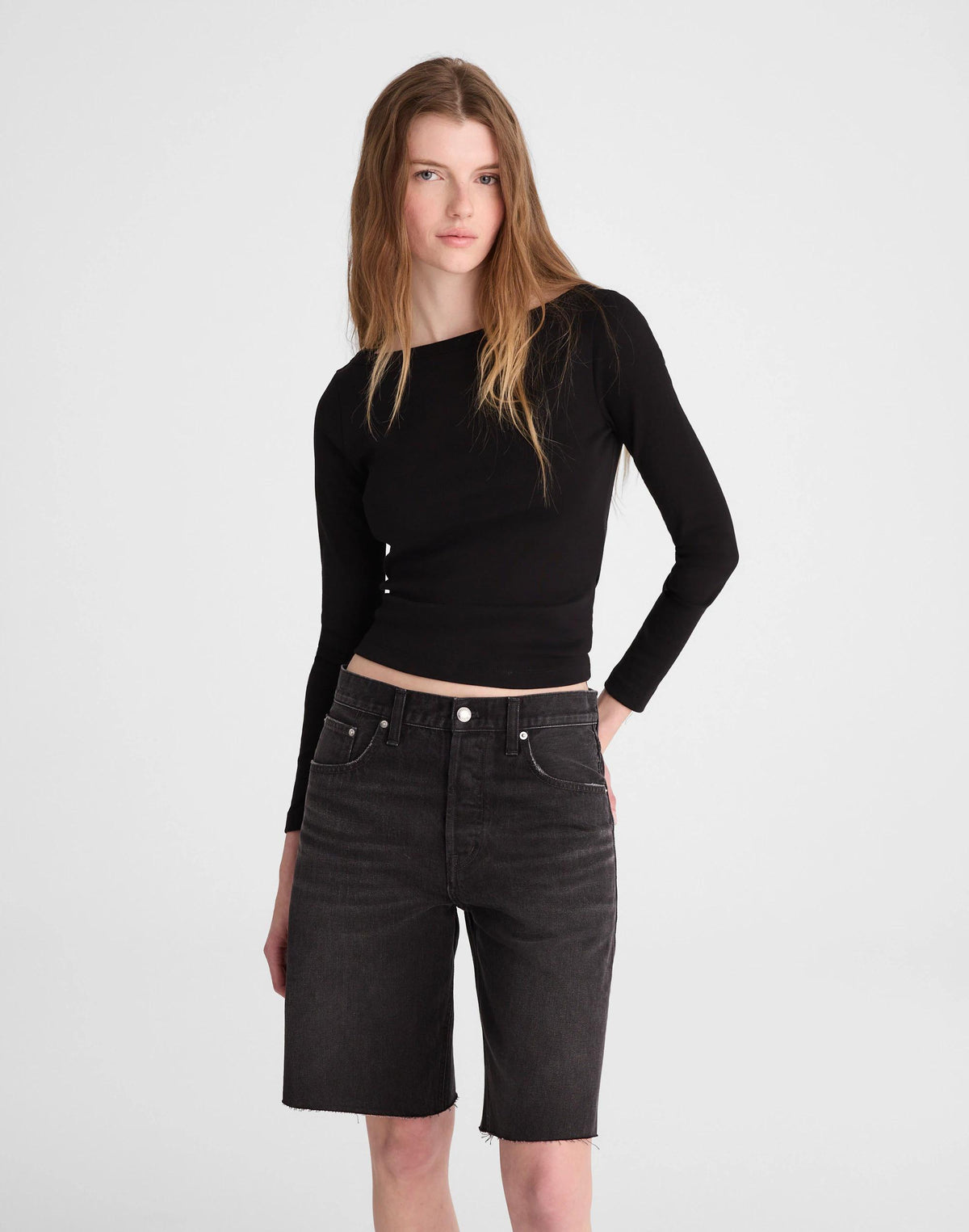 The Essex Long Baggy Short Ashen Black Wash | Madewell