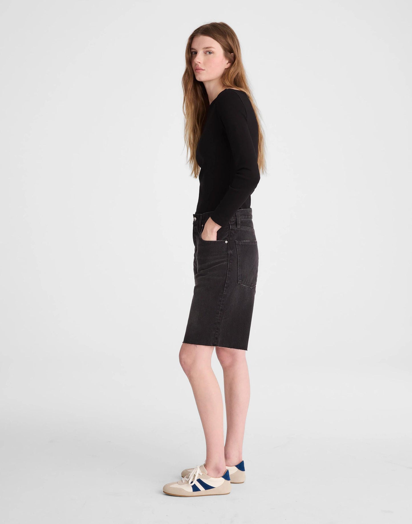 The Essex Long Baggy Short Ashen Black Wash | Madewell