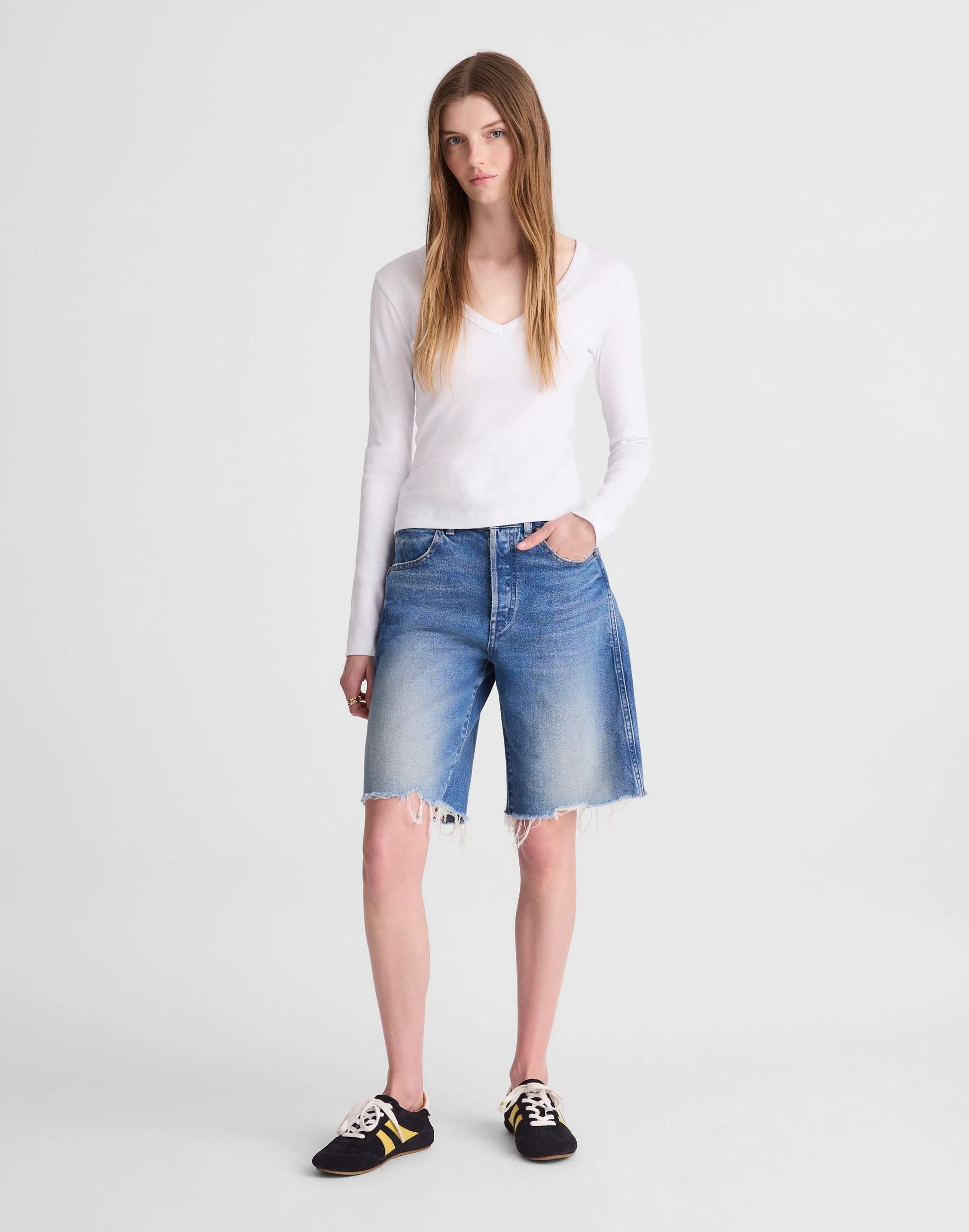 The Essex Long Baggy Short Retro Bright Wash | Madewell
