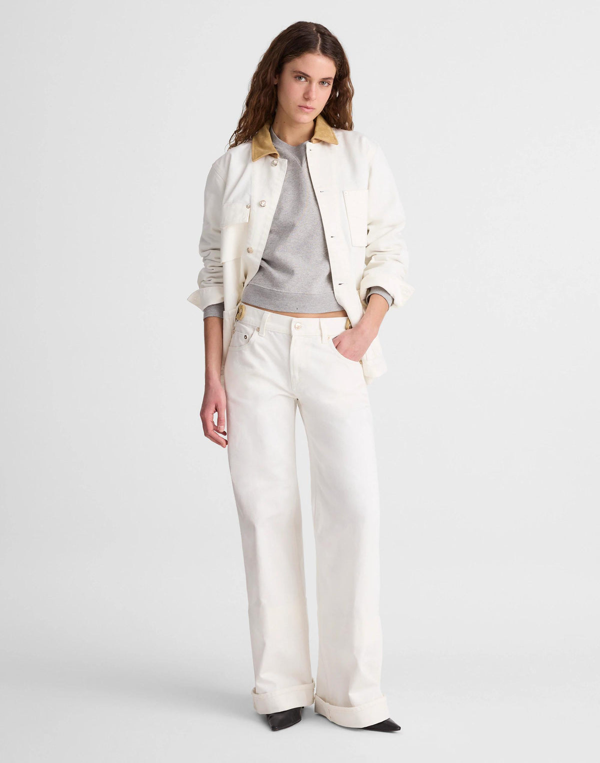 Madewell x Benjamin Talley Smith The Coolidge Low-Rise Wide-Leg Jean Chalk Wash | Madewell