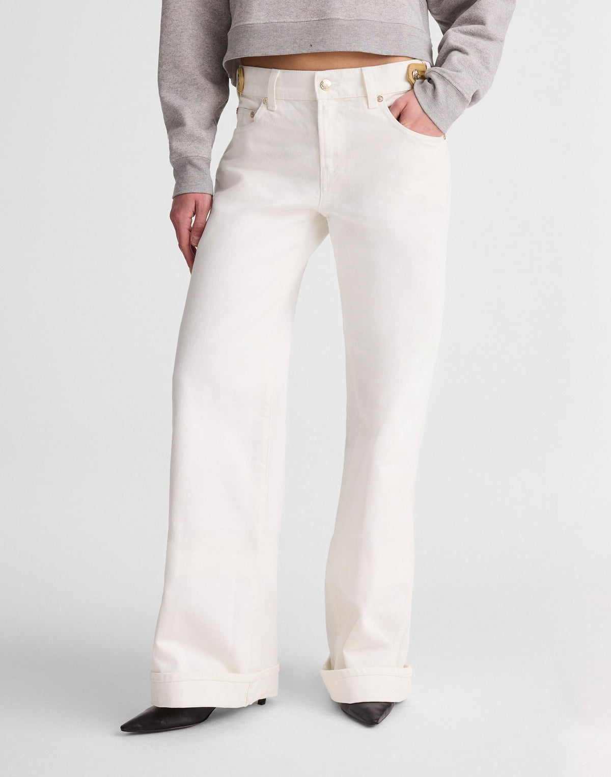 Madewell x Benjamin Talley Smith The Coolidge Low-Rise Wide-Leg Jean Chalk Wash | Madewell