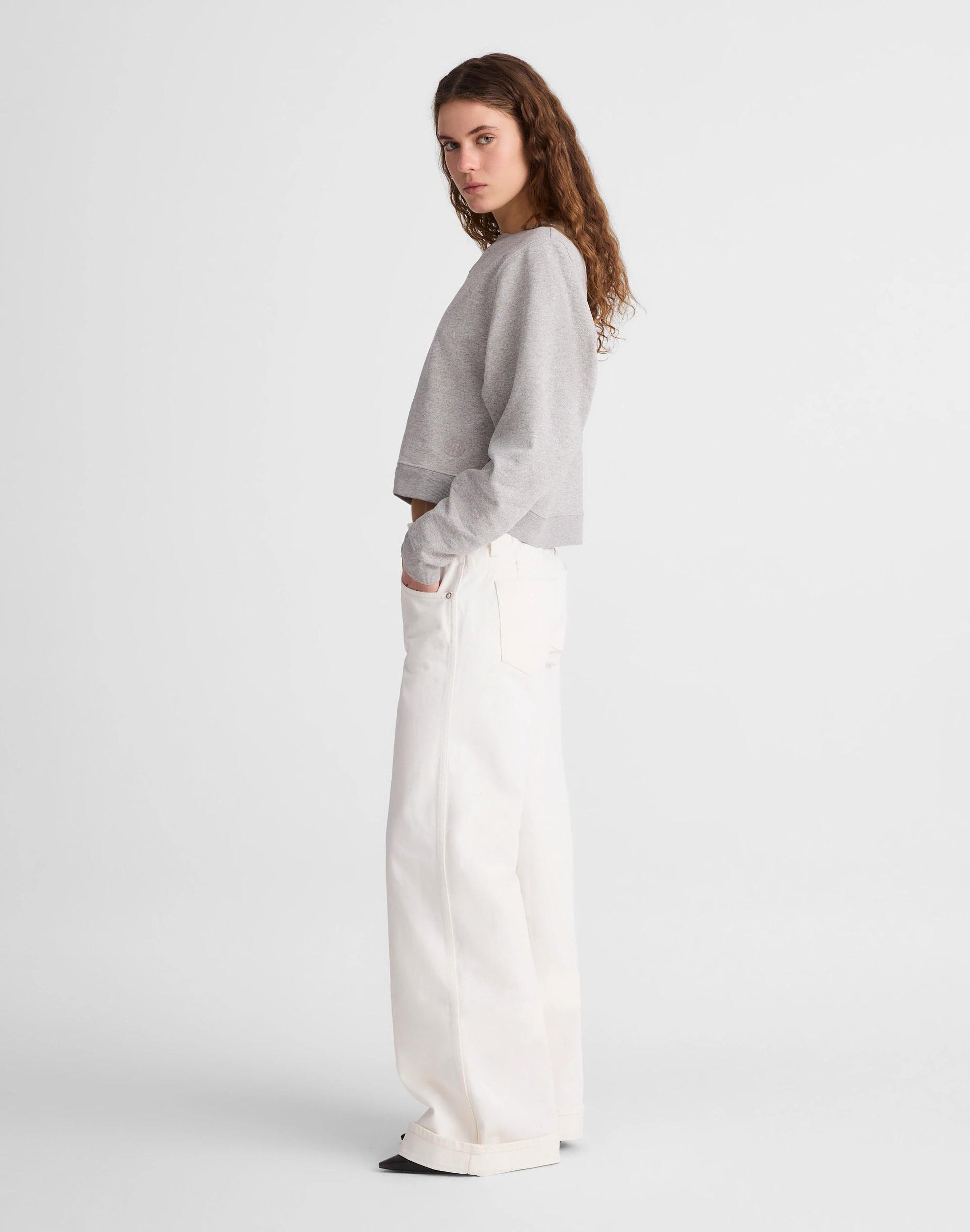 Madewell x Benjamin Talley Smith The Coolidge Low-Rise Wide-Leg Jean Chalk Wash | Madewell
