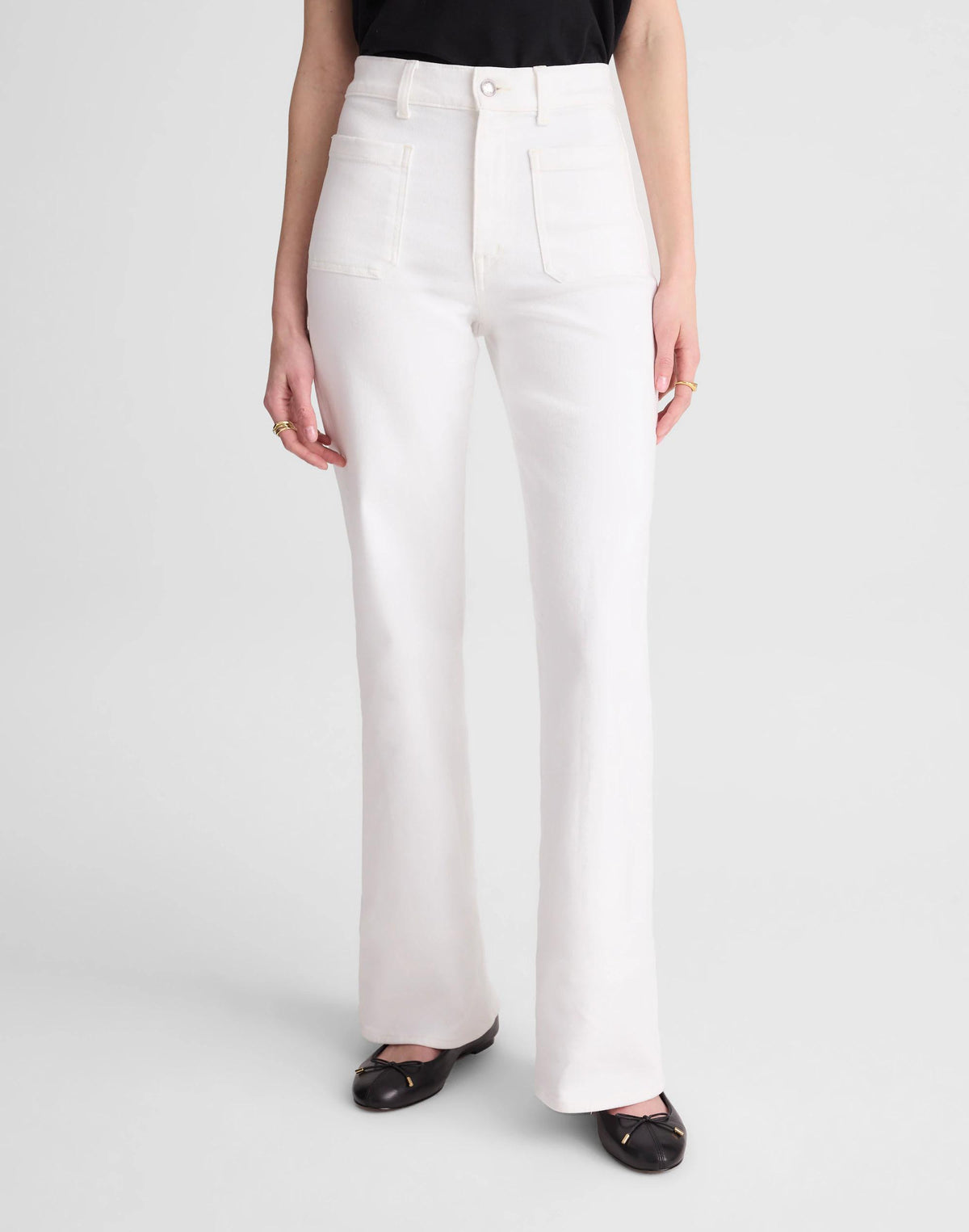 The Emmy Wide-Leg Jean in Super Stretch Denim Tile White | Madewell