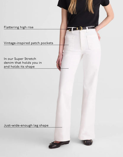 The Emmy Wide-Leg Jean in Super Stretch Denim Tile White | Madewell