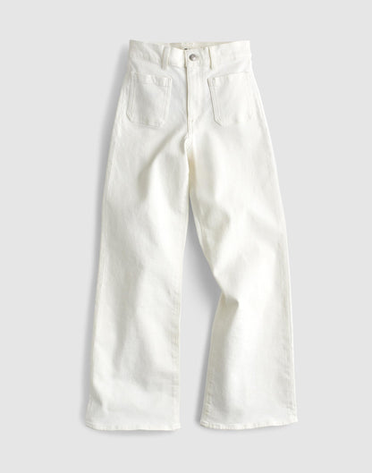 The Emmy Wide-Leg Jean in Super Stretch Denim Tile White | Madewell