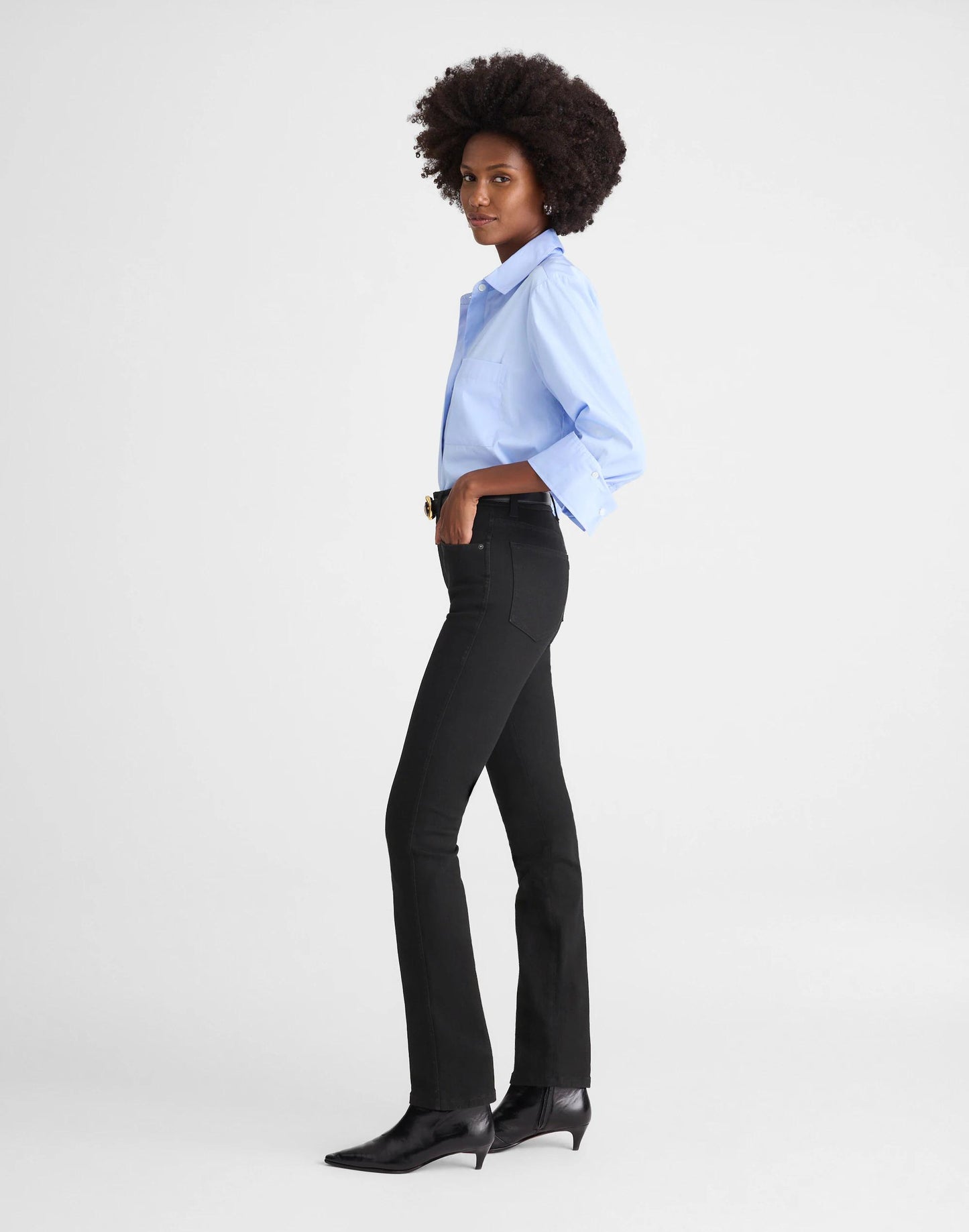 The Pencil Jean in Super Stretch Denim Black Frost | Madewell