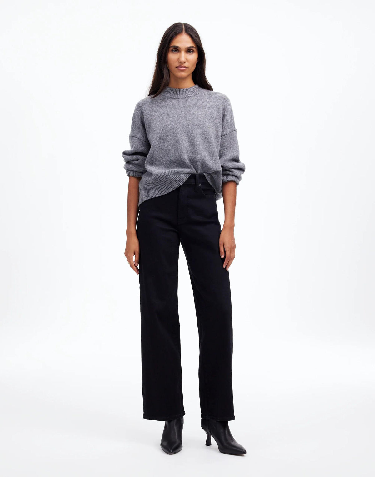 The Perfect Vintage Wide-Leg Jean Black Rinse Wash | Madewell