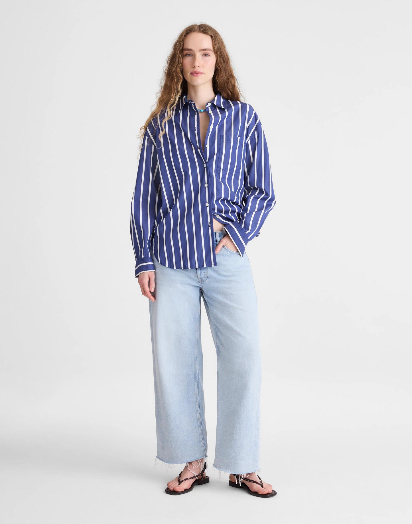 The Easy Shirt in Poplin Cool Navy | Madewell