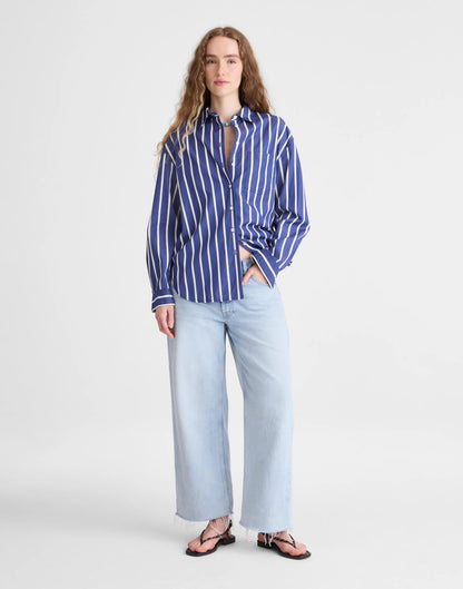 The Easy Shirt in Poplin Cool Navy | Madewell