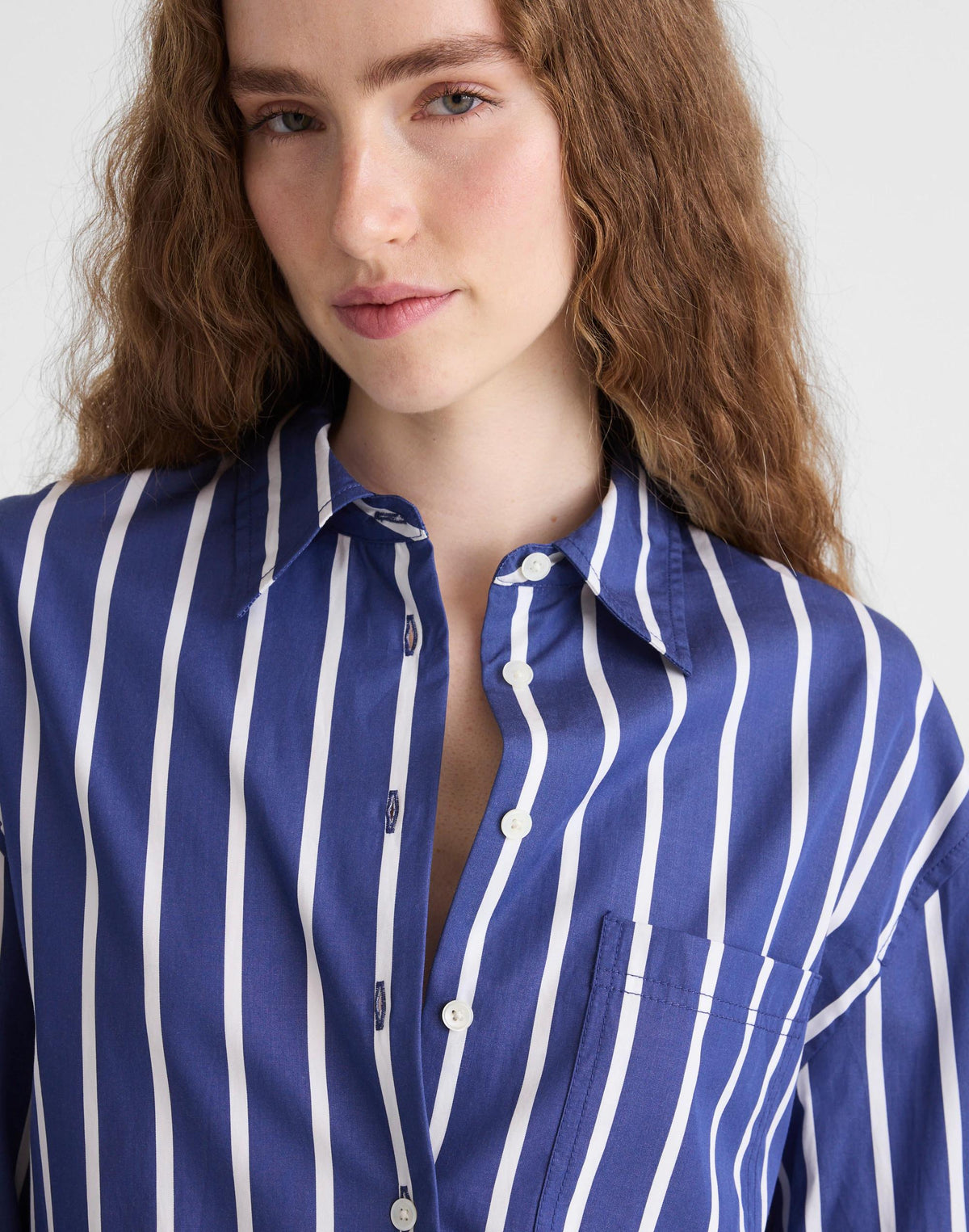 The Easy Shirt in Poplin Cool Navy | Madewell