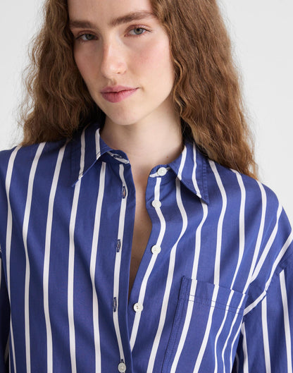 The Easy Shirt in Poplin Cool Navy | Madewell