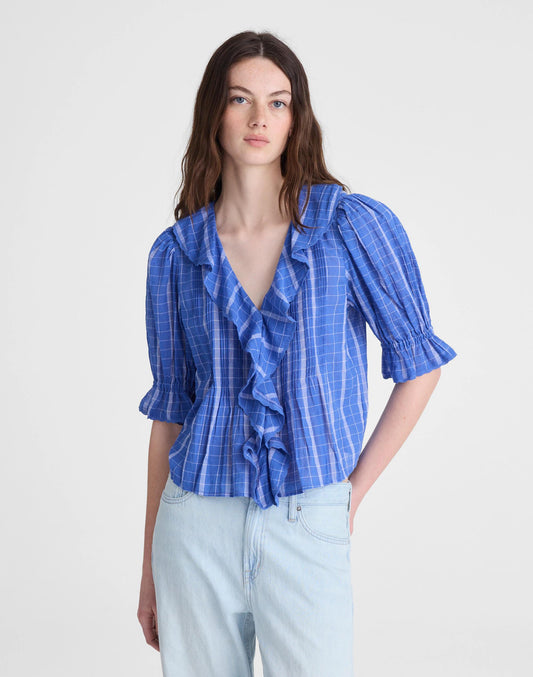 The Blaire Top Retro Blue | Madewell