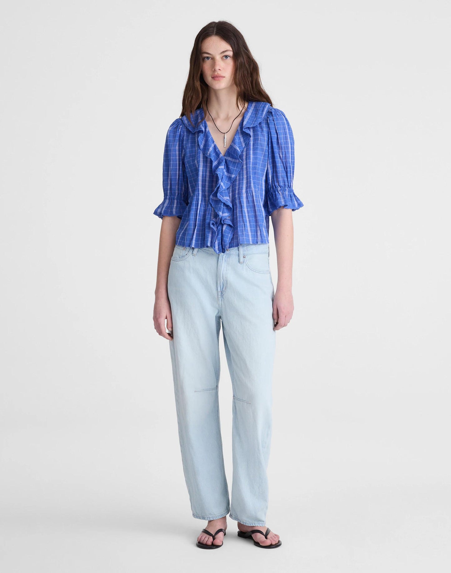 The Blaire Top Retro Blue | Madewell