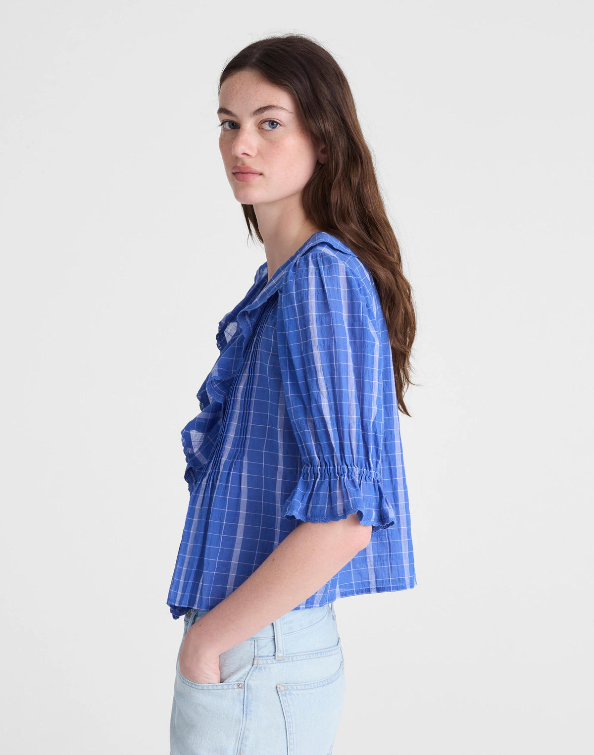 The Blaire Top Retro Blue | Madewell
