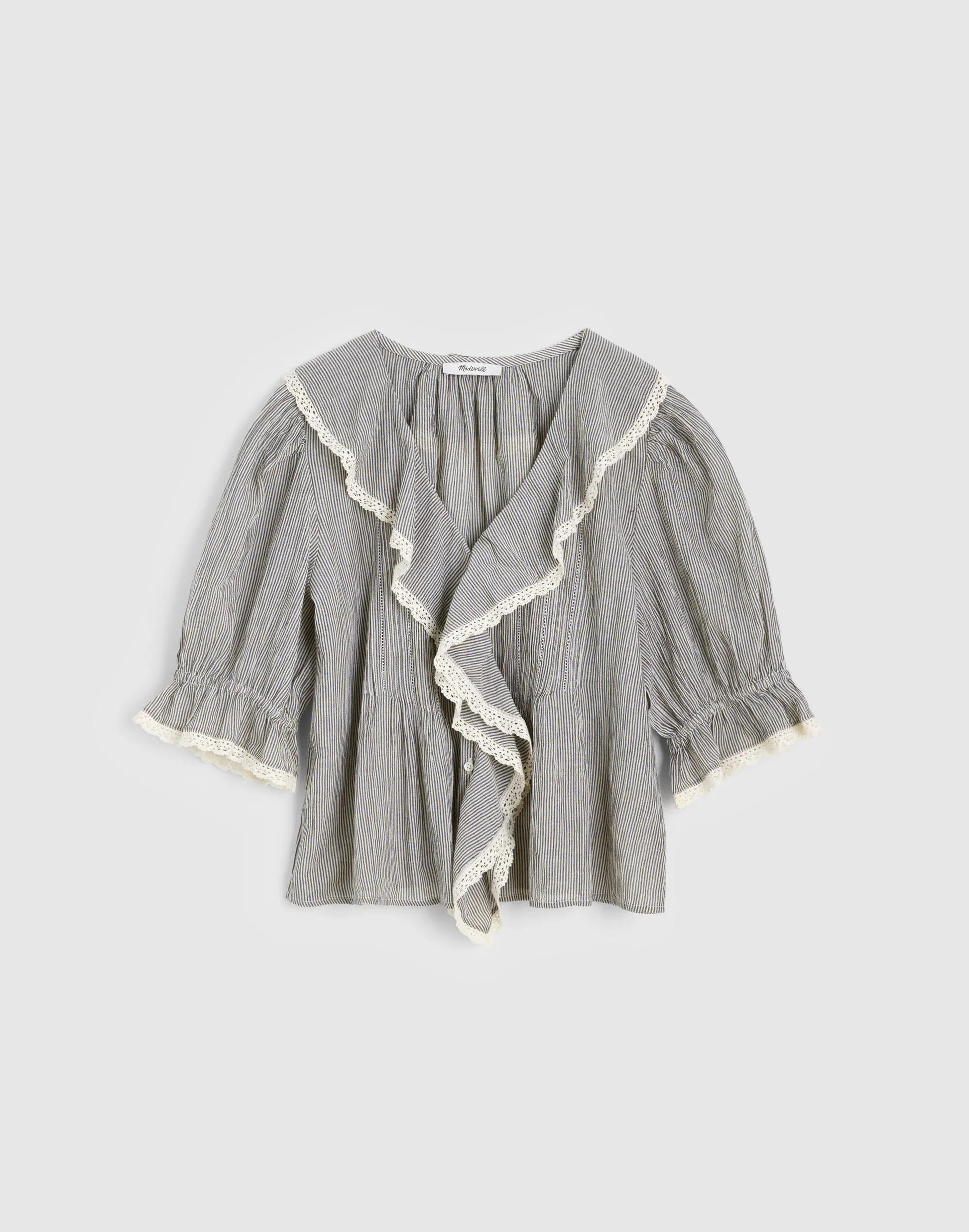 The Blaire Top Black And Ivory Micro Stripe | Madewell