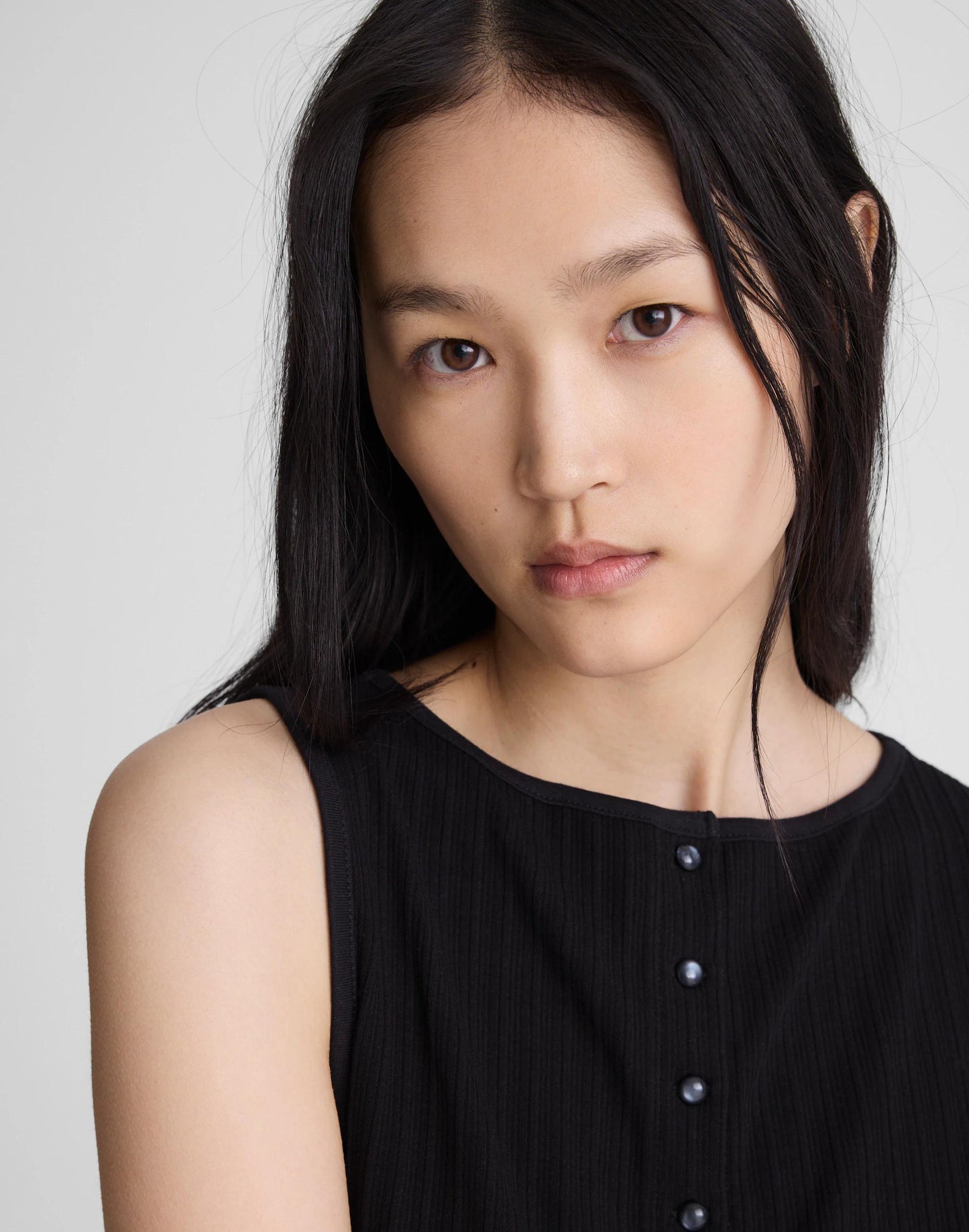 Ribbed Crewneck Shell Top Jet Black | Madewell