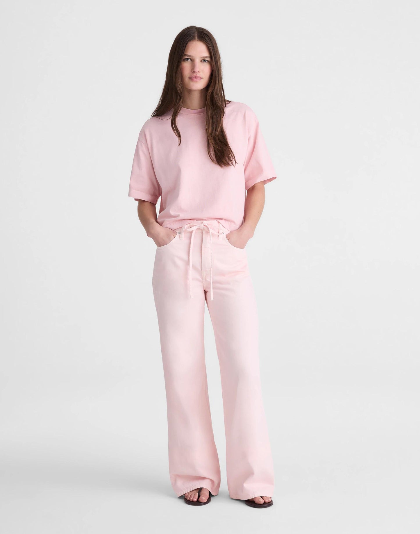Madewell x Shopbop Ultimate Wide-Leg Jean in Airy Denim Pale Pink | Madewell