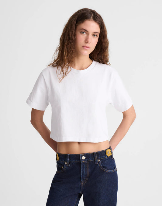 Madewell x Benjamin Talley Smith The Sullivan Boxy Crop Tee White | Madewell