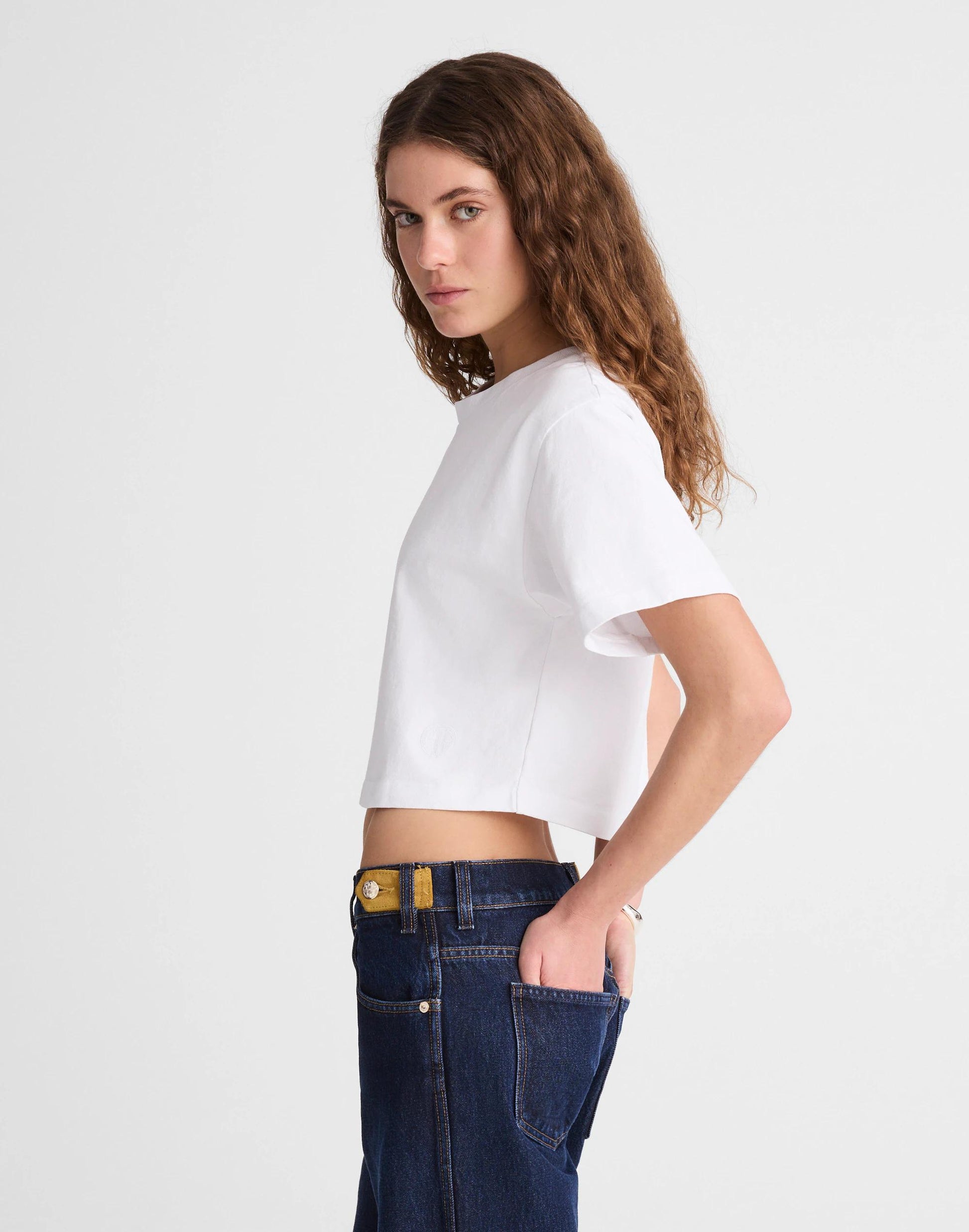 Madewell x Benjamin Talley Smith The Sullivan Boxy Crop Tee White | Madewell