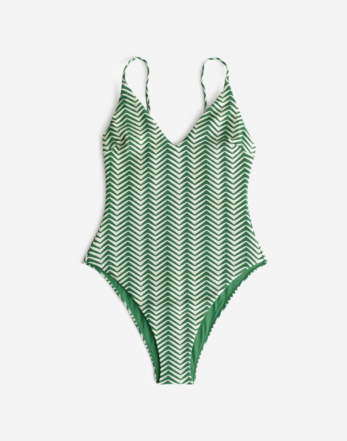 Zulu & Zephyr Green Zig Zag One-Piece Swimsuit Green Zig Zag | Madewell