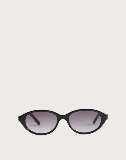 The Solina Oval Sunglasses True Black | Madewell