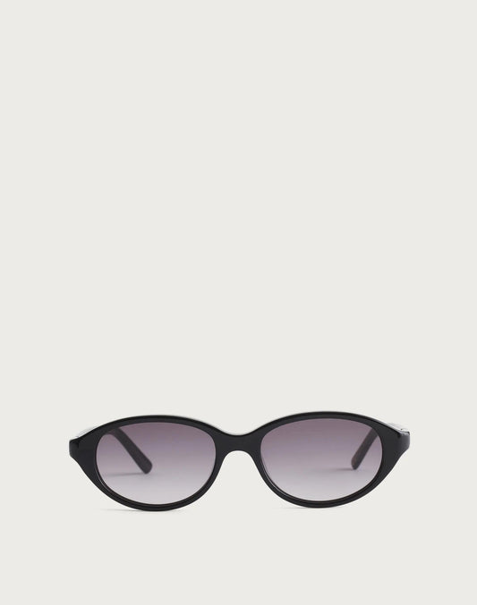 The Solina Oval Sunglasses True Black | Madewell