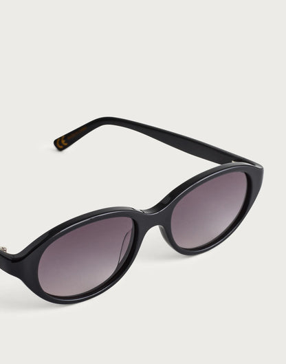 The Solina Oval Sunglasses True Black | Madewell