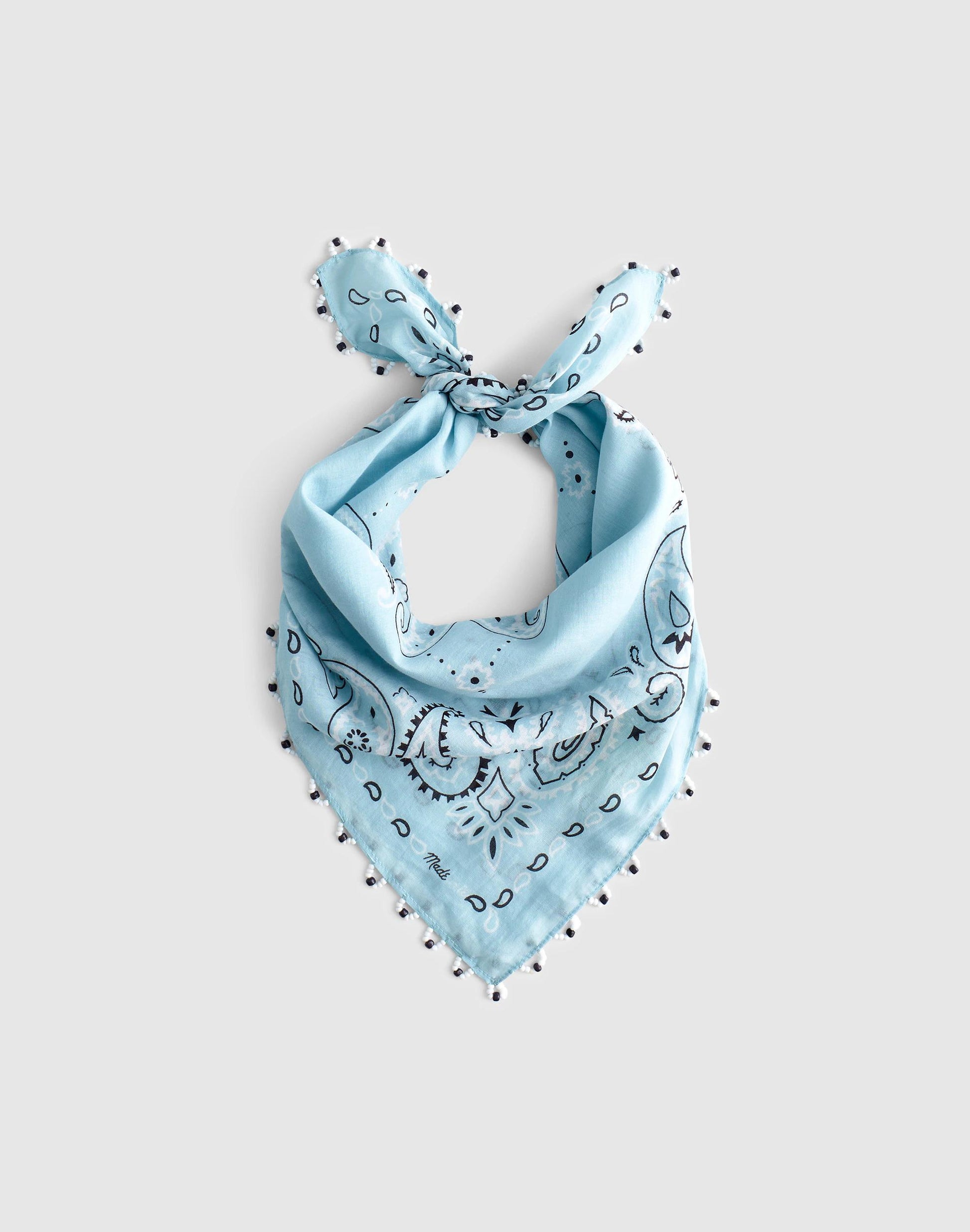 Beaded Bandana in Cotton Blend Frosted Sky | Madewell