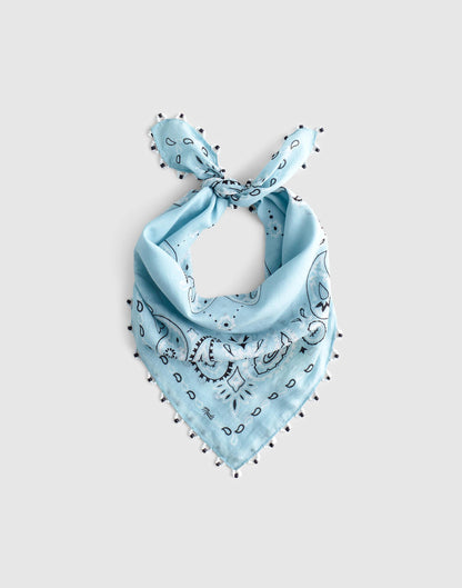 Beaded Bandana in Cotton Blend Frosted Sky | Madewell